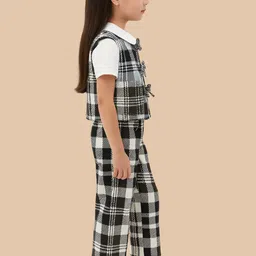 Le Nino Girls Checked T-shirt with Trousers image 3