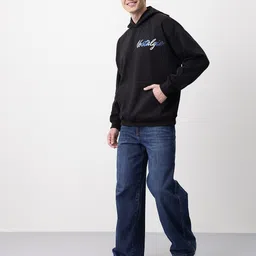 Mast & Harbour Conversational Printed Drop Shoulder Hooded Sweatshirt image 2