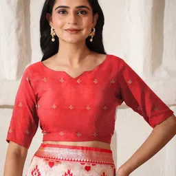 Mitera Ethnic Motifs Woven Design Zari Linen Cotton Saree With Blouse Piece image 4