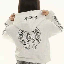 StyleCast x Revolte Typography Printed Hooded Sweatshirt-picture-24