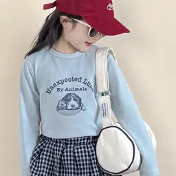 LULU & SKY Girls Round Neck Graphic Print Long Sleeve T-shirt image 5