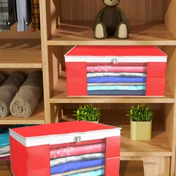 Aura Red 12 Pieces Foldable Non-Woven Saree Covers image 5