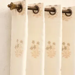 Ariana Beige Floral Window Curtain image 2