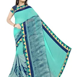 KANOODA Solid Pure Georgette Saree-image-3