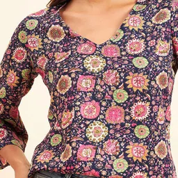 NEESH Print Mandarin Collar Top image 3