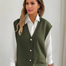 Blooming Tales Women Sweater Vest-image-77