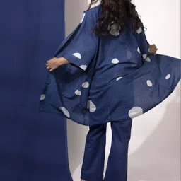 Anemone Vinkel Printed Pure Cotton Shirt Collar Top & Shrug With Trousers Co-Ords image 3