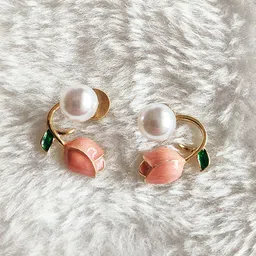 VAGHBHATT Gold-Plated Pearls Studded Floral Shaped Studs-picture-34