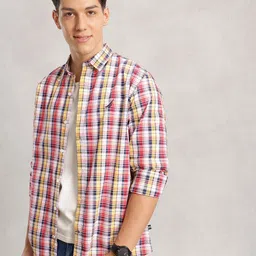 Nautica Pure Cotton Classic Fit Checked Casual Shirt-image-91