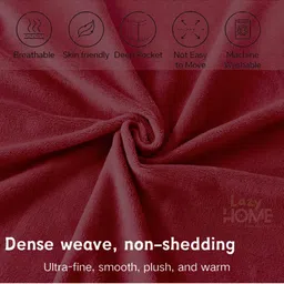 ohello Maroon King Bedsheet with 2 Pillow Covers image 4