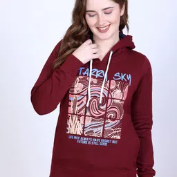 Divine Girl Women Printed Hooded Sweatshirt-image-59