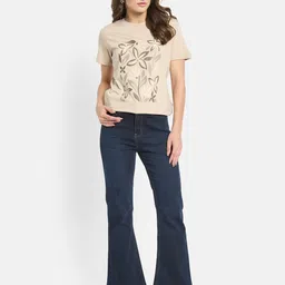 METTLE Women Bootcut Light Fade Stretchable Jeans image 3