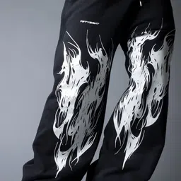 FiftyEight Men Printed Cotton Baggy-Fit Track Pants image 2