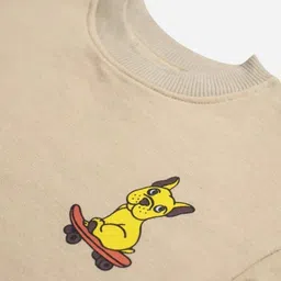 Short Kicks Boys Typography Printed Drop-Shoulder Sleeves Cotton T-shirt image 2