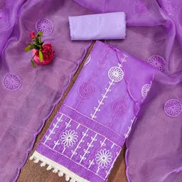 KALINI Embroidered Organza Unstitched Dress Material-picture-7