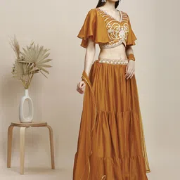 madhuram textiles Embroidered Stitched Lehenga Choli image 5