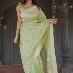 ZIKARAA Woven Design Zari Silk Cotton Handloom Saree-picture-15