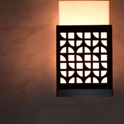 Gojeeva Black & White Textured Contemporary Rectangle Shaped Wooden Wall Lamp-picture-28