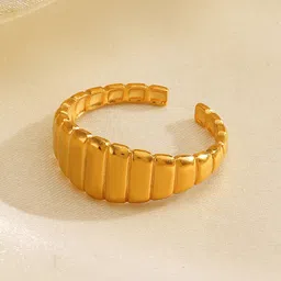 LULU & SKY Gold Plated Adjustable Stainless Steel Finger Ring-picture-11
