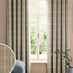 CASABLEU Grey Set of 2 Geometric Room Darkening Long Door Curtain-picture-23