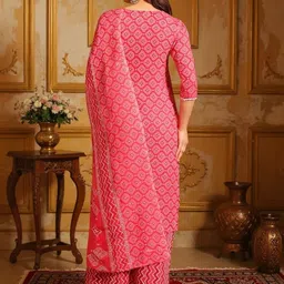 SZN Women Printed Regular Patchwork Kurta with Trousers & With Dupatta image 2