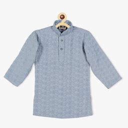 SG YUVRAJ Boys Embroidered Chikankari Floral Khadi Kurta-picture-31