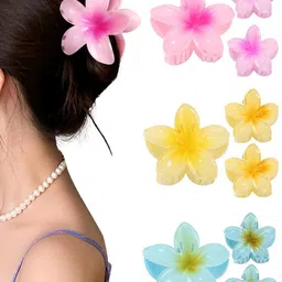 Elecsera Pack of 4 Floral Shaped Claw Clip image 2