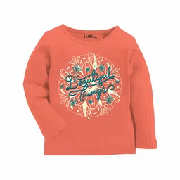 LITWAY Girls Pack of 4 Typography Printed Round Neck Cotton T-shirts image 3