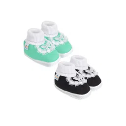 NESKA MODA Girls Blue Cotton Booties-picture-23