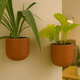 The handicraftian Autumn 2 Pieces Red Small Wall Hanging Planters image 5