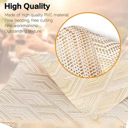 UniKart Gold Toned 6 Pieces Geometric Printed Anti-Slip Rectangle Table Placemats image 5