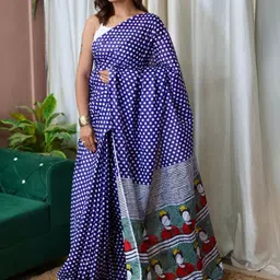 KALINI Polka Dot Pure Cotton Saree image 2