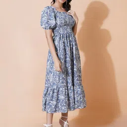 Jash Creation Floral Print Applique Fit & Flare Maxi Dress image 2