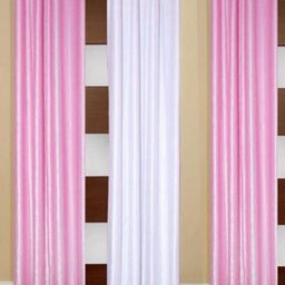 BELLA TRUE Pink & White 4 Pieces Black Out Window Curtains-picture-22