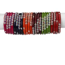 1ST TIME Set of 32 Stones Studded Bangle image 2