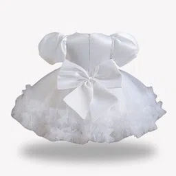 BAESD Embellished Embroidered Puff Sleeve Net Fit & Flare Dress image 2