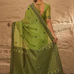 Anouk Ethnic Motifs Pure Linen Khadi Saree image 5