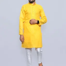 SIHORASUN Men Regular Pure Cotton Kurta with Trousers-picture-11