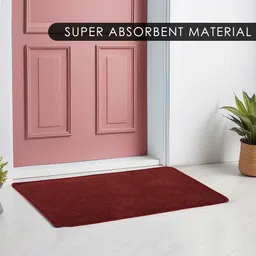 Kuber Industries Maroon & Grey 3 Pieces Microfiber Anti Skid Doormats image 3