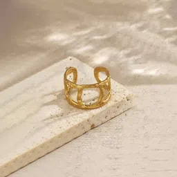 Jewels Galaxy Gold-Plated Anti Tarnish Finger Ring image 5