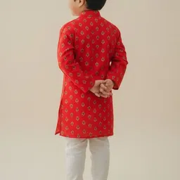 SAKA DESIGNS Boys Ethnic Motifs Printed Regular Kurta with Churidar image 4