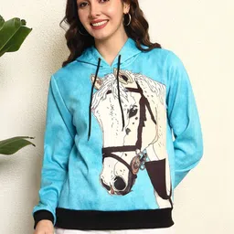 BAESD Women Printed Hooded Sweatshirt image 2