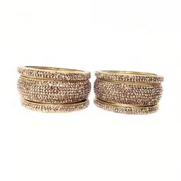 Shasmi Multi Glass Artificial Stones Bangle image 2