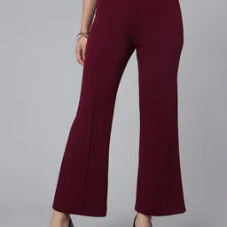 Selvia Women Comfort Flared Pleated Trousers-picture-28