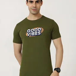 KaamBhari Typographic Printed Round Neck Pure Cotton T-shirt-image-3