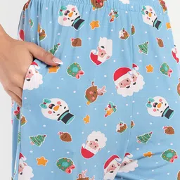 HAUTEMODA Printed Top With Pyjama Night Suits image 3