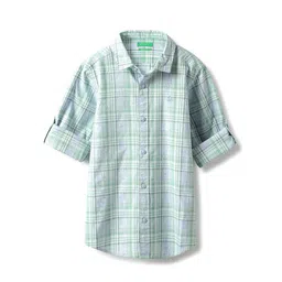 United Colors of Benetton Boys Spread Collar Tartan Checked Cotton Casual Shirt-picture-26