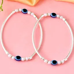 Sangria Stainless Steel Silver-Plated Anklet-picture-25