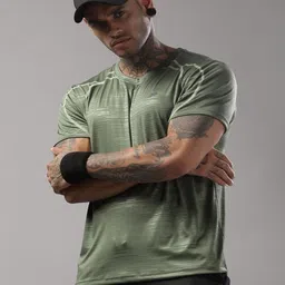 THIRD ELEMENT Men Striped Round Neck T-shirt image 2