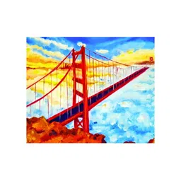 Inephos Blue & Yellow Heavens Printed Canvas Wall Art-picture-34